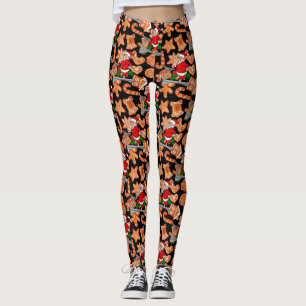 funny treadmill santa cookies leggings