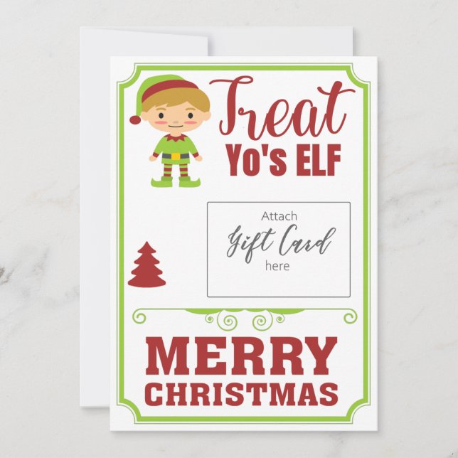 Funny Treat YoursELF Christmas Gift Voucher Holder (Front)