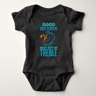Funny Treble Bass Clef Pun Musician Bassist Baby Bodysuit