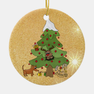 funny tree ceramic ornament