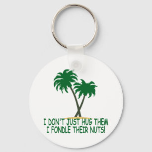 Funny tree hugger key ring