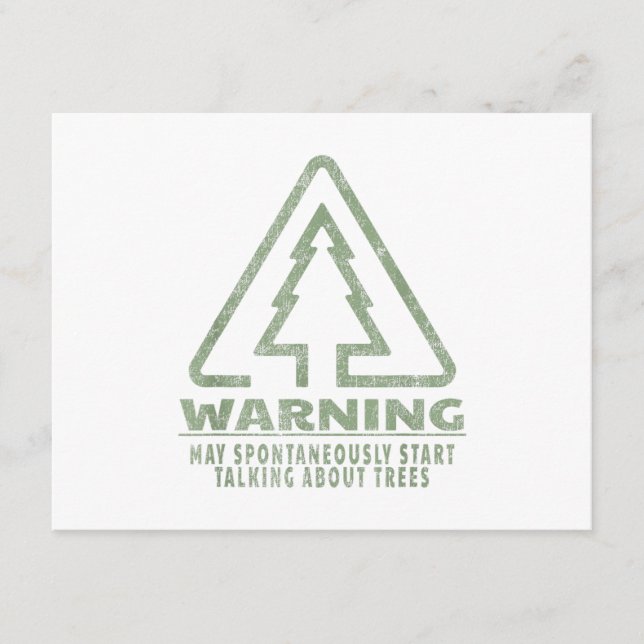 Funny Tree Lover Warning Quote Forestry Students T Enclosure Card (Front)