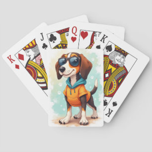Funny Treeing Walker Coonhound Kawaii Dog Playing Cards