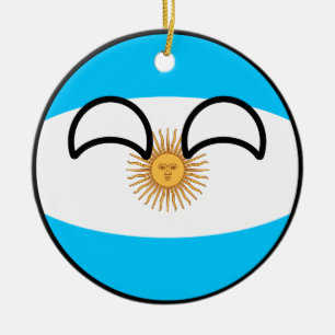 Funny Trending Geeky Argentina Countryball Ceramic Ornament