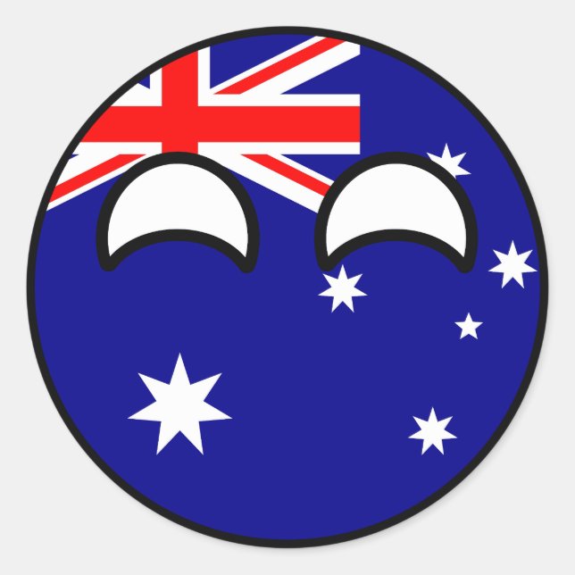 Funny Trending Geeky Australia Countryball Classic Round Sticker (Front)