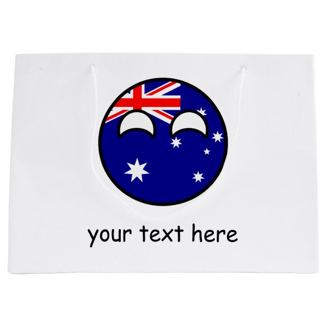 Funny Trending Geeky Australia Countryball Large Gift Bag (Front)