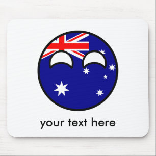 Funny Trending Geeky Australia Countryball Mouse Pad