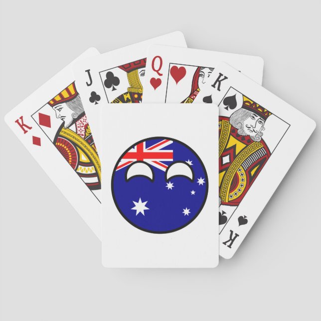 Funny Trending Geeky Australia Countryball Playing Cards (Back)