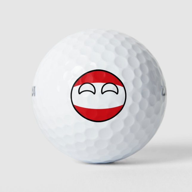 Funny Trending Geeky Austria Countryball Golf Balls (Front)