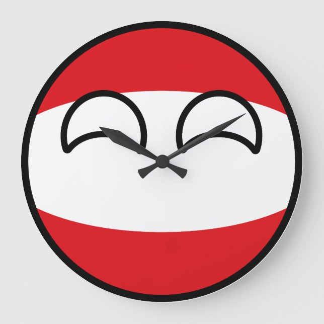 Funny Trending Geeky Austria Countryball Large Clock (Front)