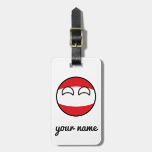 Funny Trending Geeky Austria Countryball Luggage Tag