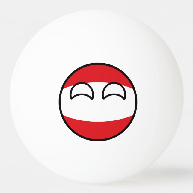 Funny Trending Geeky Austria Countryball Ping Pong Ball (Front)