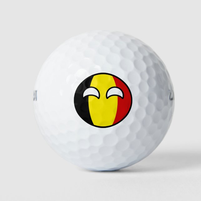 Funny Trending Geeky Belgium Countryball Golf Balls (Front)