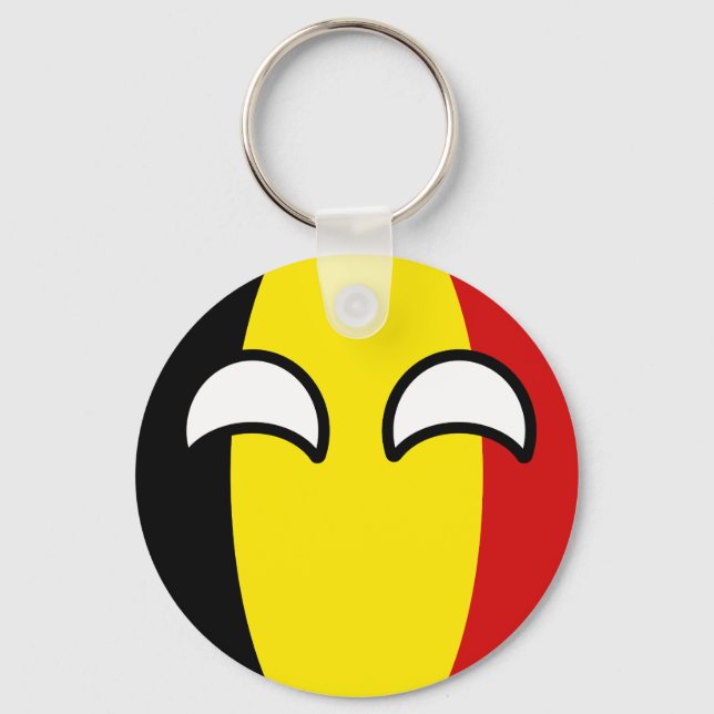 Funny Trending Geeky Belgium Countryball Key Ring (Front)