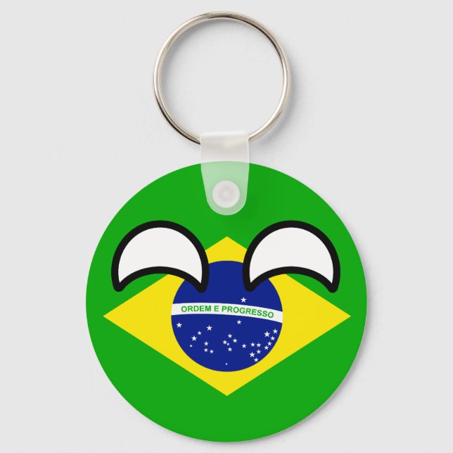 Funny Trending Geeky Brazil Countryball Key Ring (Front)
