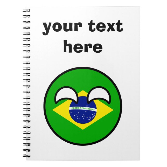 Funny Trending Geeky Brazil Countryball Notebook (Front)
