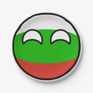 Funny Trending Geeky Bulgaria Countryball Paper Plate