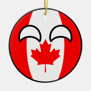Funny Trending Geeky Canada Countryball Ceramic Tree Decoration
