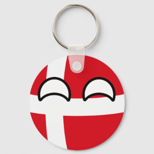 Funny Trending Geeky Denmark Countryball Key Ring
