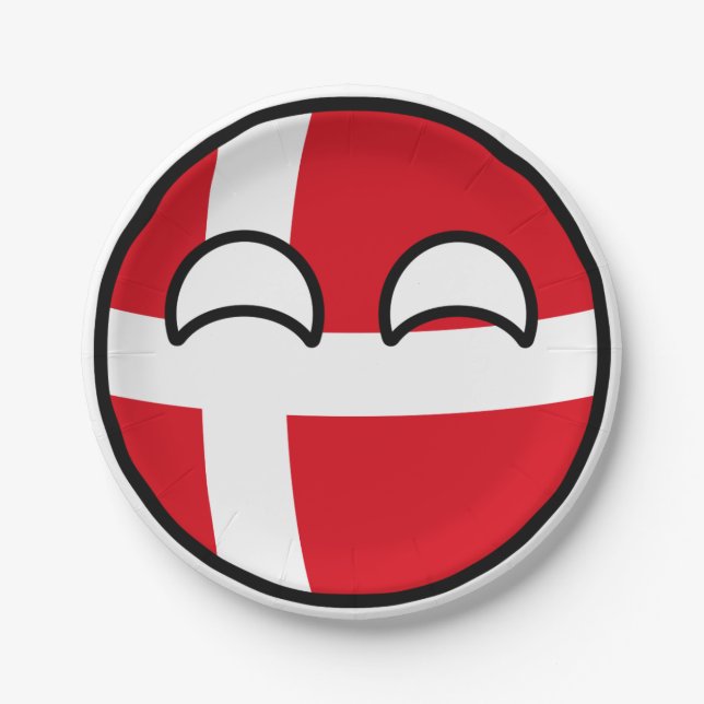 Funny Trending Geeky Denmark Countryball Paper Plate (Front)