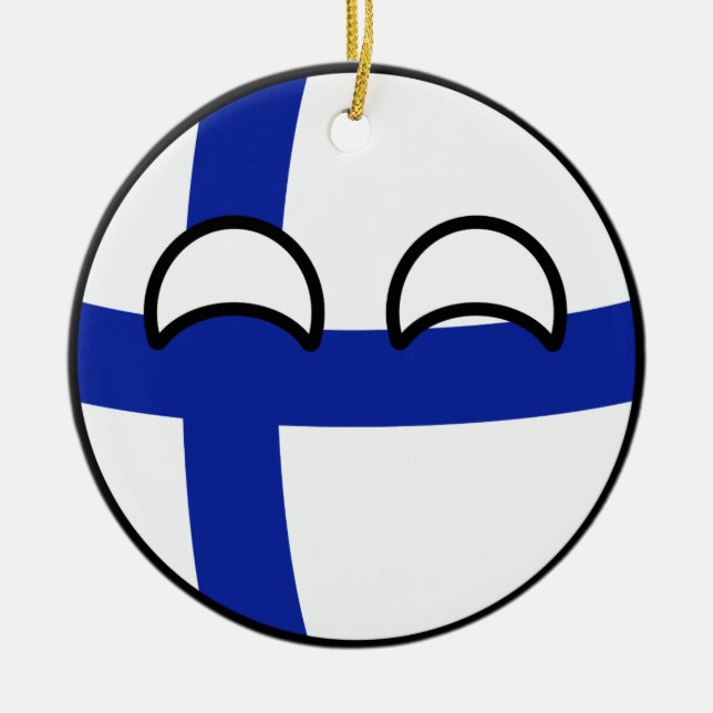 Funny Trending Geeky Finland Countryball Ceramic Ornament (Front)