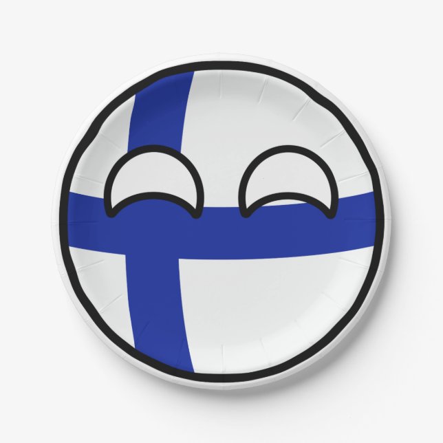 Funny Trending Geeky Finland Countryball Paper Plate (Front)