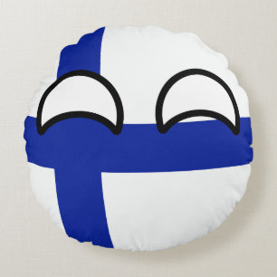 Funny Trending Geeky Finland Countryball Round Cushion