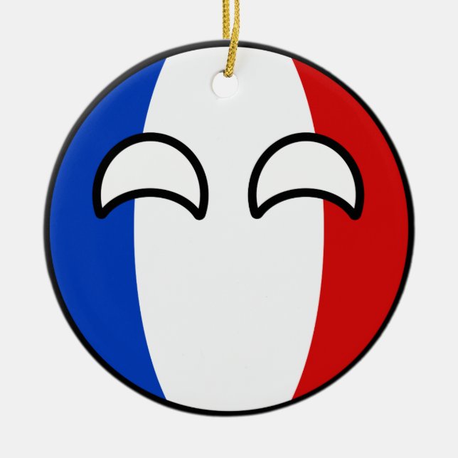 Funny Trending Geeky France Countryball Ceramic Ornament (Front)
