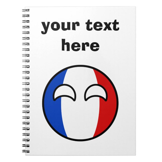 Funny Trending Geeky France Countryball Notebook (Front)