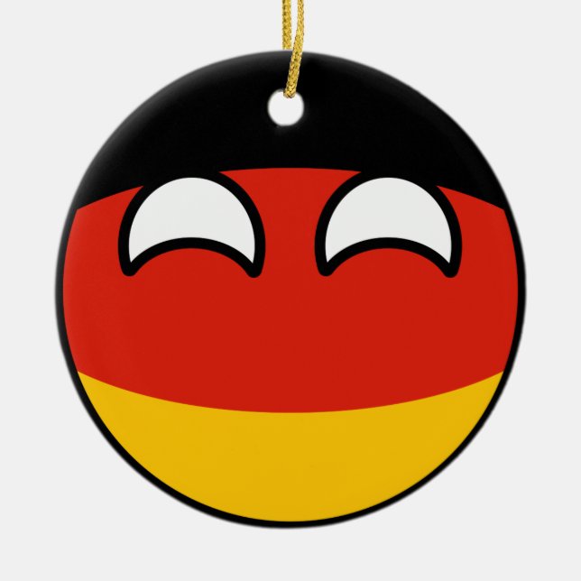 Funny Trending Geeky Germany Countryball Ceramic Ornament (Front)