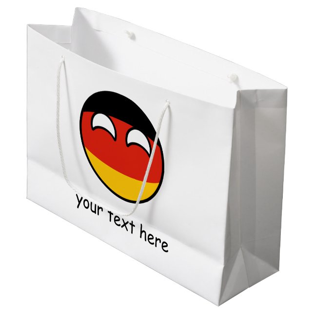 Funny Trending Geeky Germany Countryball Large Gift Bag (Front Angled)