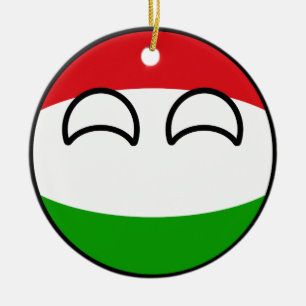 Funny Trending Geeky Hungary Countryball Ceramic Ornament