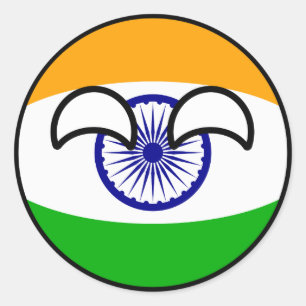 Funny Trending Geeky India Countryball Classic Round Sticker