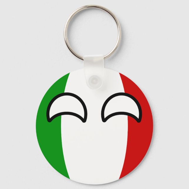 Funny Trending Geeky Italy Countryball Key Ring (Front)
