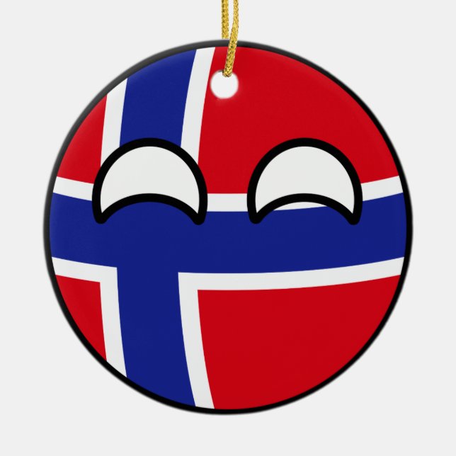 Funny Trending Geeky Norway Countryball Ceramic Ornament (Front)