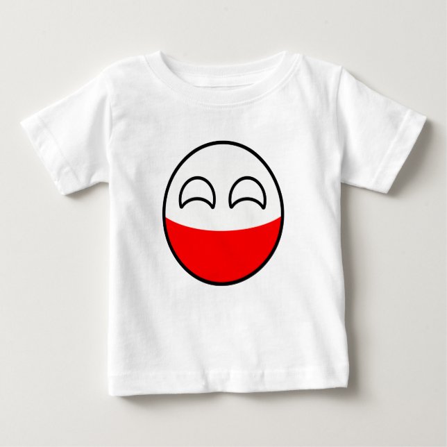 Funny Trending Geeky Poland Countryball Baby T-Shirt (Front)