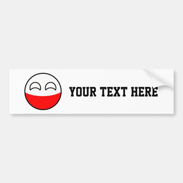 Funny Trending Geeky Poland Countryball Bumper Sticker (Front)