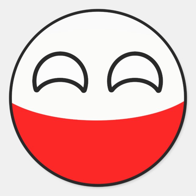Funny Trending Geeky Poland Countryball Classic Round Sticker (Front)