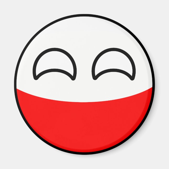 Funny Trending Geeky Poland Countryball Magnet (Front)