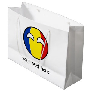 Funny Trending Geeky Romania Countryball Large Gift Bag