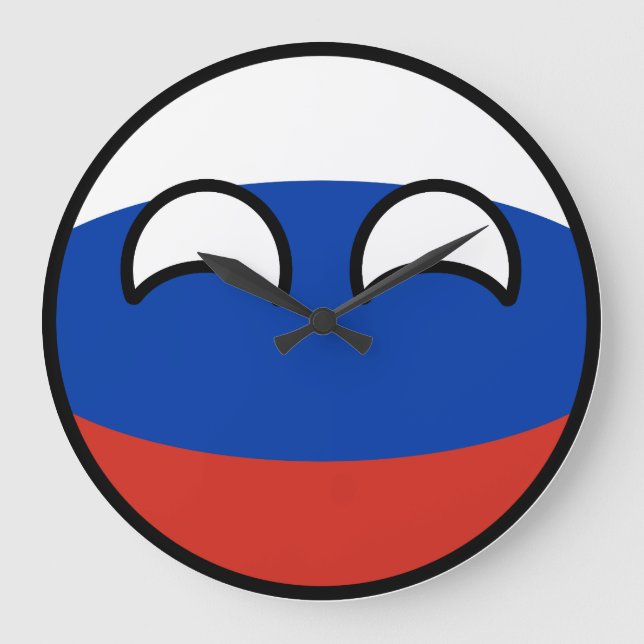 Funny Trending Geeky Russia Countryball Large Clock (Front)
