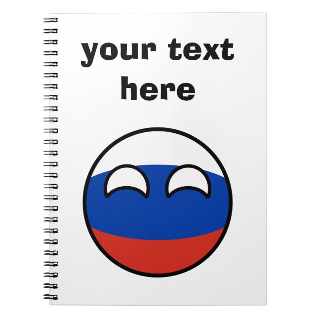 Funny Trending Geeky Russia Countryball Notebook (Front)