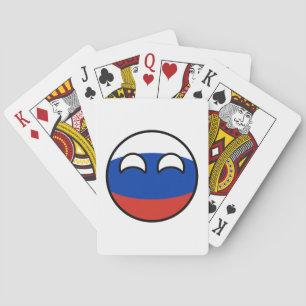 Funny Trending Geeky Russia Countryball Playing Cards