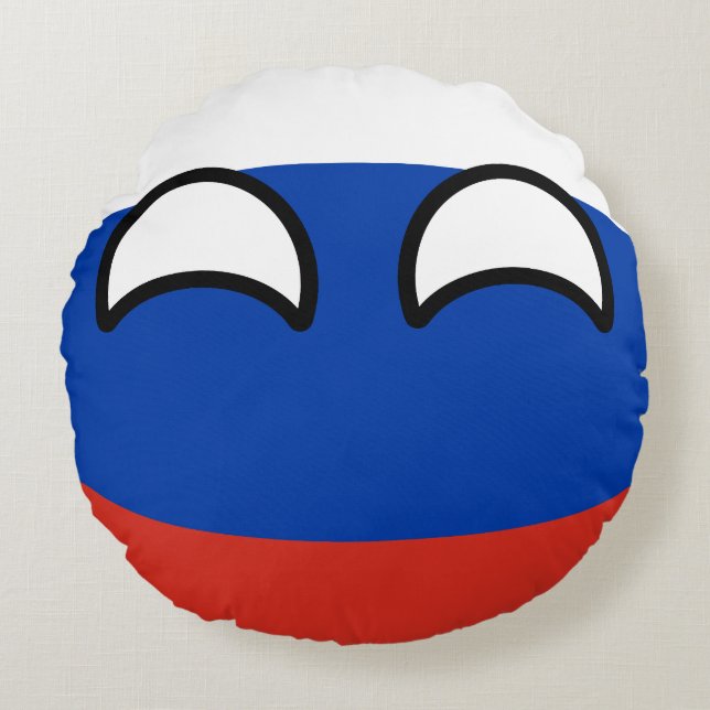 Funny Trending Geeky Russia Countryball Round Cushion (Front)