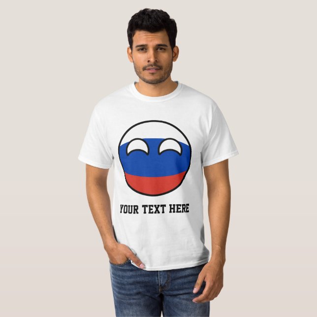 Funny Trending Geeky Russia Countryball T-Shirt (Front Full)