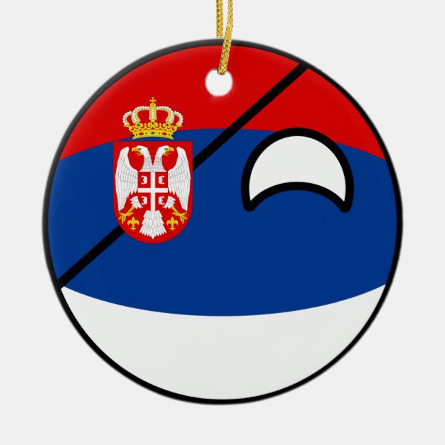 Funny Trending Geeky Serbia Countryball Ceramic Ornament (Front)