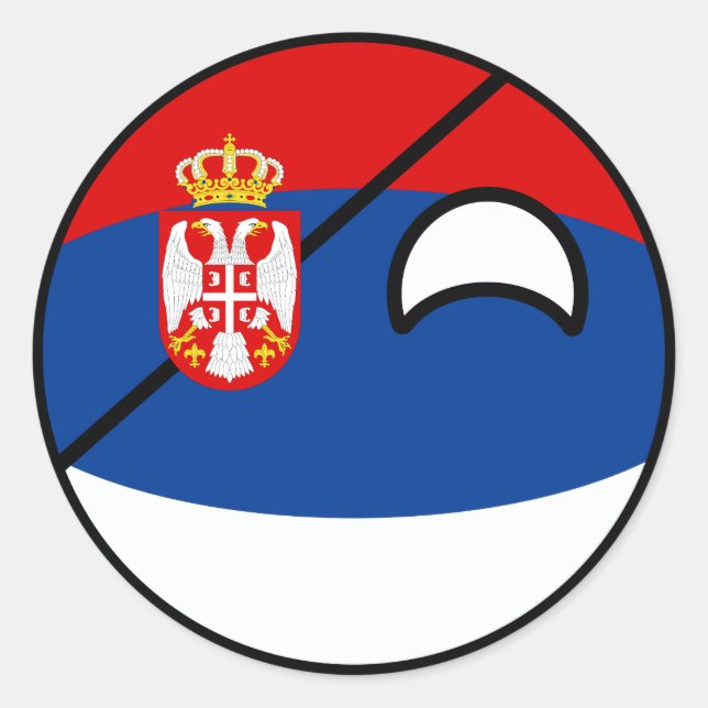 Funny Trending Geeky Serbia Countryball Classic Round Sticker (Front)