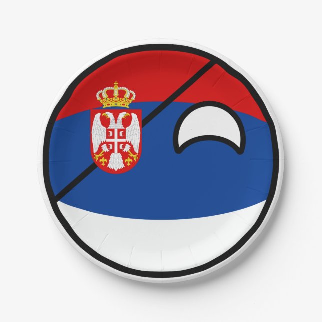 Funny Trending Geeky Serbia Countryball Paper Plate (Front)