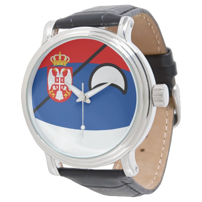Funny Trending Geeky Serbia Countryball Watch (Angled)