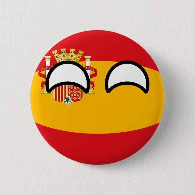 Funny Trending Geeky Spain Countryball 6 Cm Round Badge (Front)